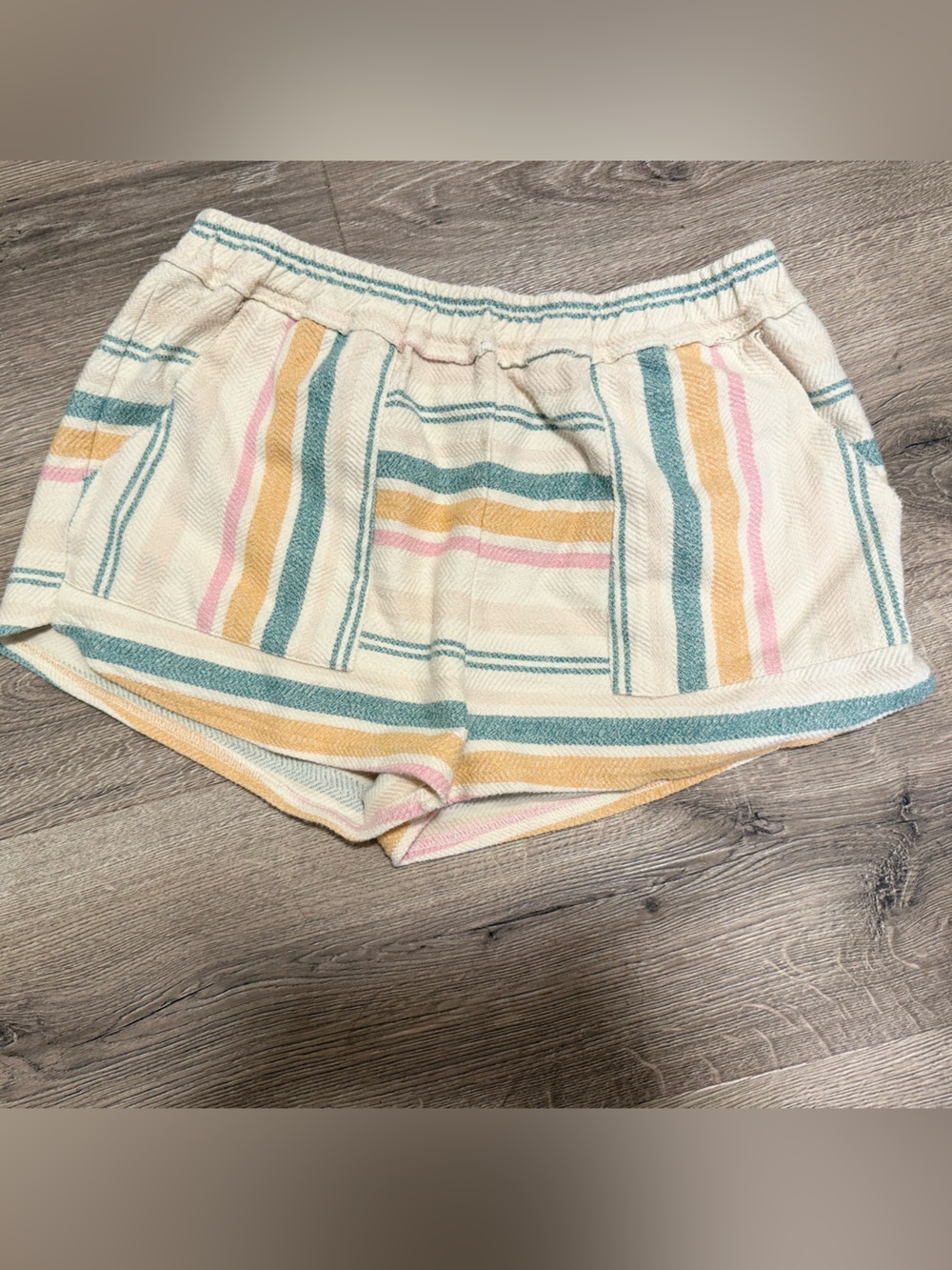 O’Neill Striped Cream Shorts with Pastel Stripes